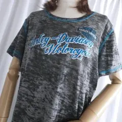 レディース M相当 ハーレーダビッドソン バーンアウト 半袖 Tシャツ 古着のサムネイル