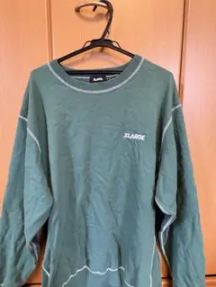 大人気！　x-large 緑スウェット size xl ワンポイント刺繍