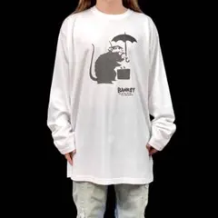 新品 バンクシー BANKSY 東京 傘ネズミ マウス ラット ロンT パーカー