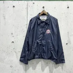 90s00s XL ダークネイビー ワンポイントロゴ ナイロンコーチジャケット