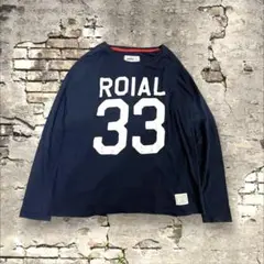 ROIAL 長袖　カットソー　 ロンT ネイビー L アメカジ　綿　カジュアル