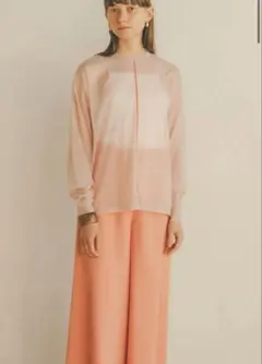 clane LINE SHEER L/S TOPS - PINKのサムネイル