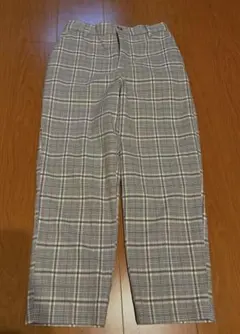 【美品試着のみ】a.v.v standard グレー チェック柄 ワイドパンツ