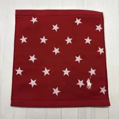 ポロ　ラルフローレン タオルハンカチ　未使用　赤