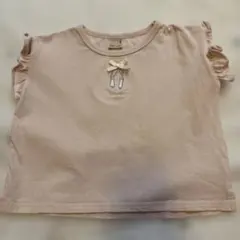 プティマイン　バレエシューズ刺繍 Tシャツ 90サイズ　ピンク