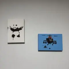 BANKSY】バンクシー アートファインボード キャンバス3点セット - メルカリ