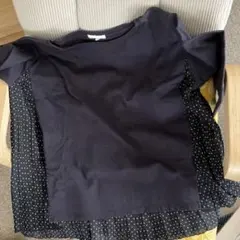 スタディオクリップ M カットソー　七分袖　チャコール　水玉　美品