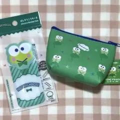 サンリオ けろけろけろっぴ ミニポーチ舟形 ばんそこうケース緑 ダイソー セリア