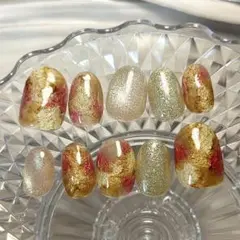 現品　オーダー　ニュアンスネイル　インクネイル　韓国　マグネットネイル　春ネイル