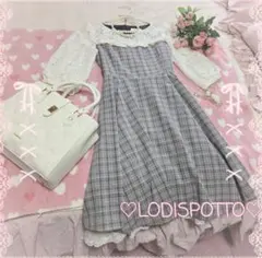 ♡LODISPOTTOロディスポット♡ グレー系チェック ワンピース♡