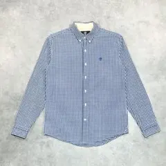 Timberland ギンガム チェック シャツ ブルー Sサイズ コットンのサムネイル