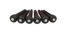 エボニー製ブリッジピン　白蝶貝ドット　黒檀6個セット