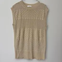 【美品】透かし編み ノースリーブ サマーベスト