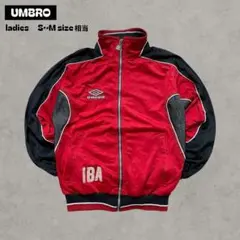 UMBROトラックジャケット刺繍ロゴバックロゴレッドブラックY2Kストリートのサムネイル