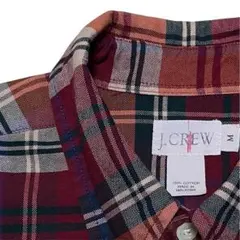 J.CREW ボタンダウンシャツ チェック レッドオレンジ 90s 巨人タグ