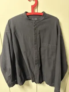 MUJI Labo トップス ブラック系 ノーカラーシャツ L〜XL