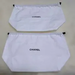 미사용 CHANEL 巾着袋 シャネル ポーチ ノベルティ 大 2枚 세트