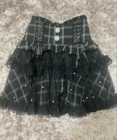 NOEMIE バックリボンパールチュールティアードスカパン ブラック