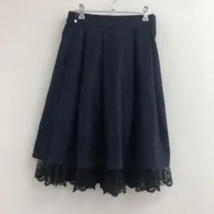 アクシーズファム ネイビー スカート Mサイズ きれいめ レース 春秋 通勤