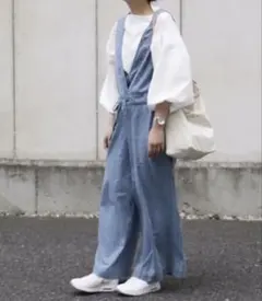 アーバンリサーチ サニーレーベル クロス刺繍デニムサロペット オーバーオール