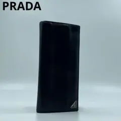 PRADA プラダ　長財布　三角プレート　レザー　ブラック　黒のサムネイル