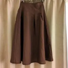 アースミュージックアンドエコロジー ブラウン フレアスカート S