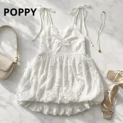 POPPY ポピー キャミチュニック ブルーフラワー 花柄 ジャガードフレア