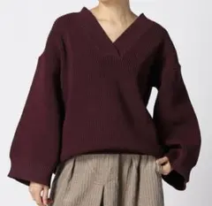 ジーナシス　JEANASIS 5GスポンディッシュVプルオーバーニット