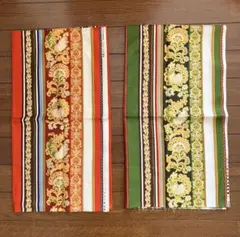 大同マルタ ビンテージ アジアンティスト 赤と緑色2枚セット 約53x200cm