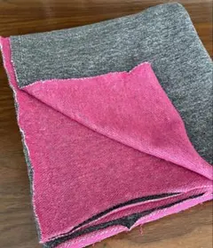 《ニット生地》裏毛がかわいい★ミニ裏毛ニット★グレー×ピンク