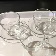 ARC FRANCE 耐熱ガラス製 カップ＆ソーサー クリア