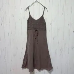 Y587 コントワー・デ・コトニエ　コットンキャミワンピース　Ｓ　茶色