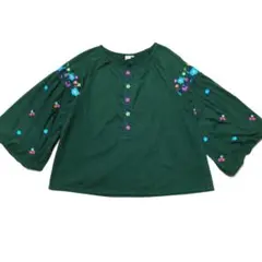 【TITICACA】オアハカ刺繍バルーン袖プルオーバーＦサイズ 秋冬