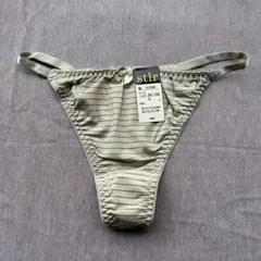 Ｌサイズ/ベージュ/ボーダー/Tバックショーツ/9120B/フォレスト