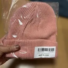 新品　REBALANCE ニットキャップ ビーニー ピンク