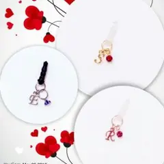 誕生石 ＆ イニシャル ♡  イヤホンジャック　ストラップ