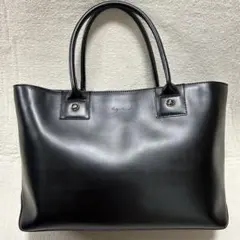 極美品【agnes.b】アニエス・ベー　レザー　トートバッグ　黒　A4サイズ可能のサムネイル