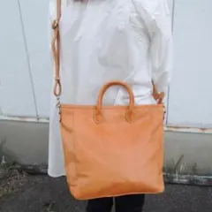 21000円 新品 大き目☆ 牛革 ハンド ショルダー バッグ ☆２ＷＡＹ Ａ4