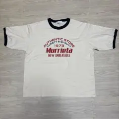 MONO-MART モノマート プリントTシャツ 半袖 白 リンガーT