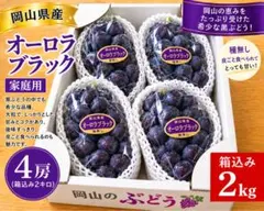 岡山県産オーロラブラック 4房 岡山県産 オーロラブラック 4房 箱込み2kg ぶどう 種無し - メルカリ