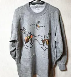 Sammi Planning ウサギイラスト グレー スウェット
