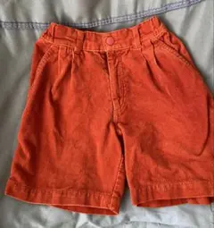 オレンジ コーデュロイ ハーフパンツ 110