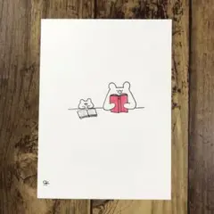 【1032】【くまの絵】オリジナル手描きアナログイラスト原画　自作創作アート作品