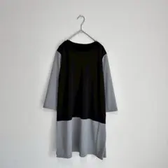 美品✨️チュニック 長袖 オーバーサイズ ボートネック ブラック グレー