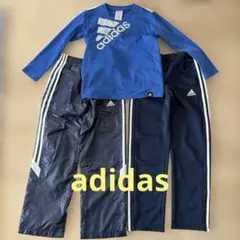 adidas パンツ　Tシャツ青　140
