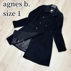 【美品】アニエスベー　ダブルブレストロングコート ロングコート　ブラック　黒　Sのサムネイル