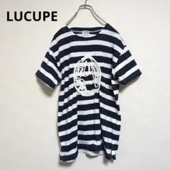 LUCUPE【極美品】カットソー　半袖　ボーダー　総柄　カジュアル【Mサイズ】