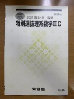 高3　難関理系数学 III C 2025年版 河合塾 難関理系数学 III C 2025 河合塾 - メルカリ