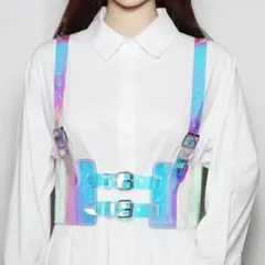 【原宿SHOP購入】オーロラホログラム透明ビニールハーネスベルト/PVCのサムネイル