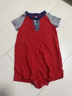 babyGap 赤グレー ボタンロンパース 12-18M